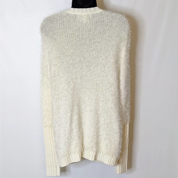 Flying Tomato Soft Fuzzy Creamy White Cardigan Sweater Size M NWOT - Picture 4 of 6
